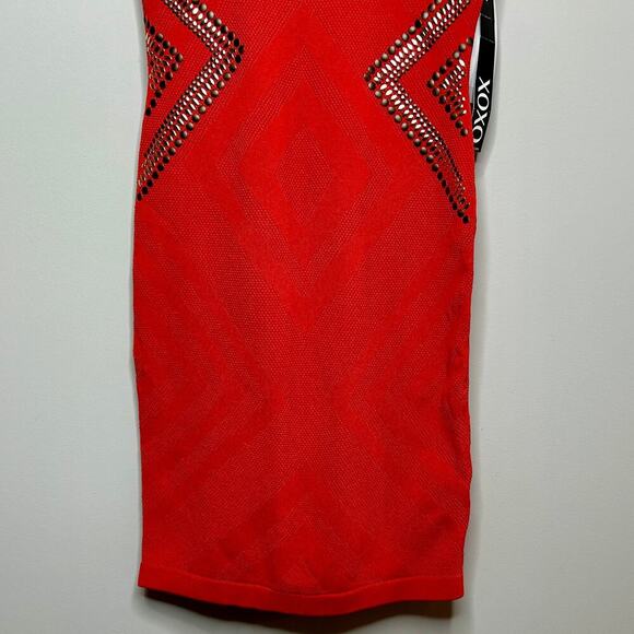 NWT XOXO Red Bodycon Dress Size S Sleeveless - Picture 4 of 10